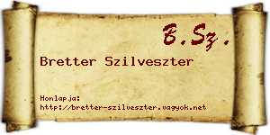 Bretter Szilveszter névjegykártya